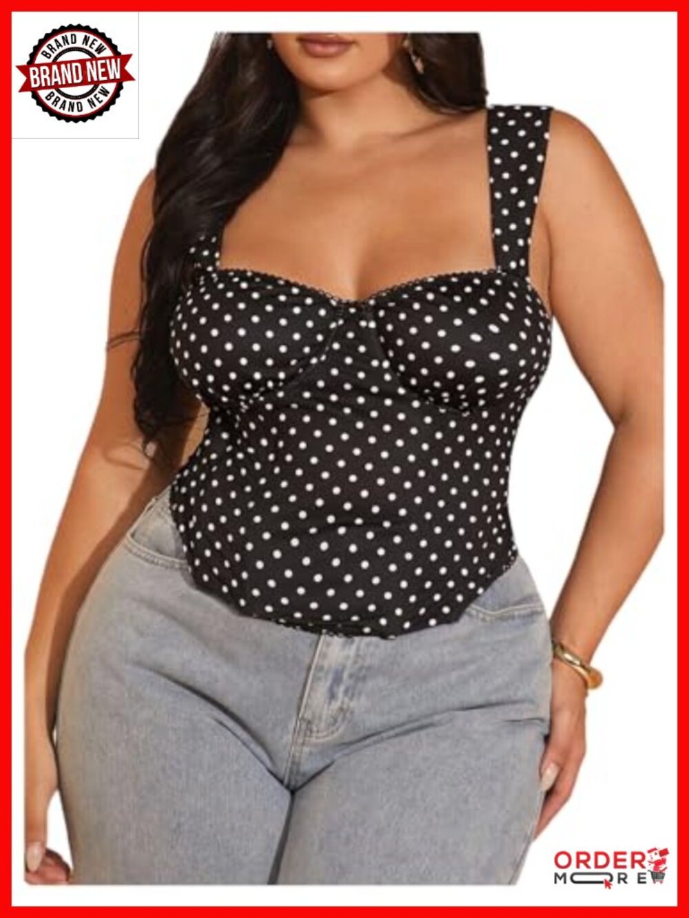 Plus Size Bustier Corset Top Sleeveless Sweetheart Neck Hook Eye Back